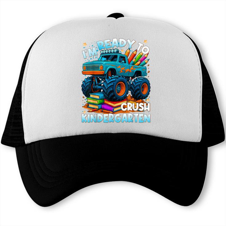 Back To School Ready To Crush Kindergarten Monster Truck Boy Trucker Cap Back To School Ready To Crush Kindergarten Monster Truck Boy Trucker Cap