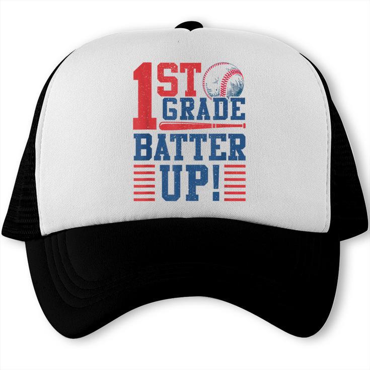 Baseball 1st Grade Back To School 1st Grade Batter Up Trucker Cap Baseball 1st Grade Back To School 1st Grade Batter Up Trucker Cap