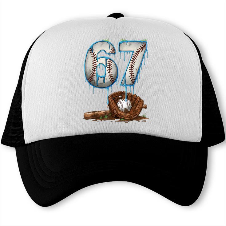 Baseball 67 Six Seven Meme 6-7 Drip Baseball Boys Men Trucker Cap