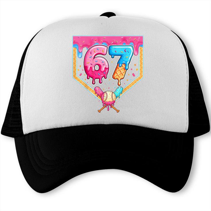 Baseball 67 Six Seven Meme Drip 6 7 Boys Girl Kids Trucker Cap