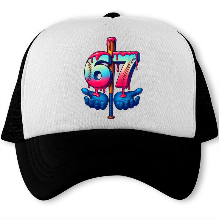 Baseball Bat Hands Drip 67 Six Seven Gen Alpha Slang Meme Trucker Cap Baseball Bat Hands Drip 67 Six Seven Gen Alpha Slang Meme Trucker Cap