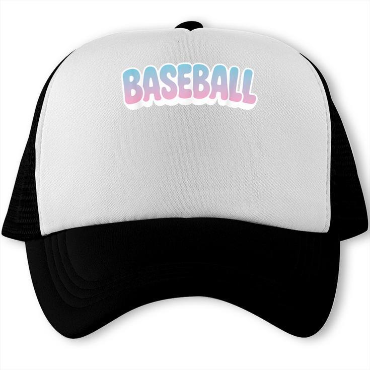 Baseball Bubble Letter Trucker Cap