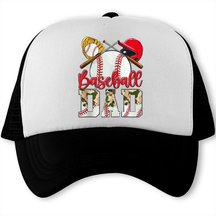 Baseball Dad Camo Husband Fathers Day Player Coach Dad Son Trucker Cap