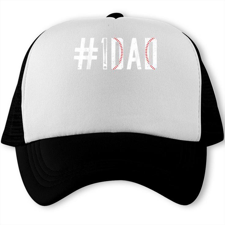 Baseball Dad Father's Day Baseball Player Fan Daddy Papa Trucker Cap