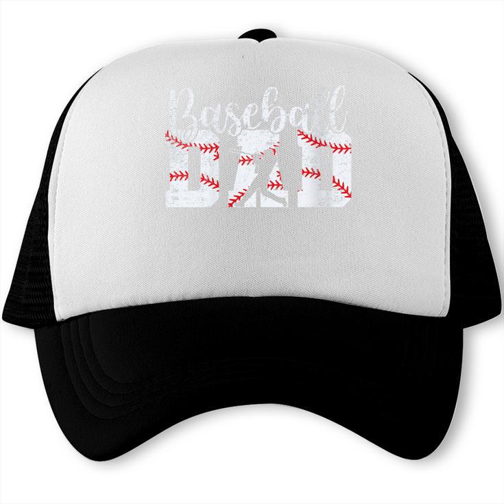 Baseball Dad Happy Fathers Day For Men Boys Baseball Lovers Trucker Cap