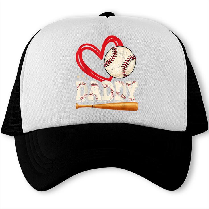 Baseball Daddy Baseball Heart Family Matching Trucker Cap