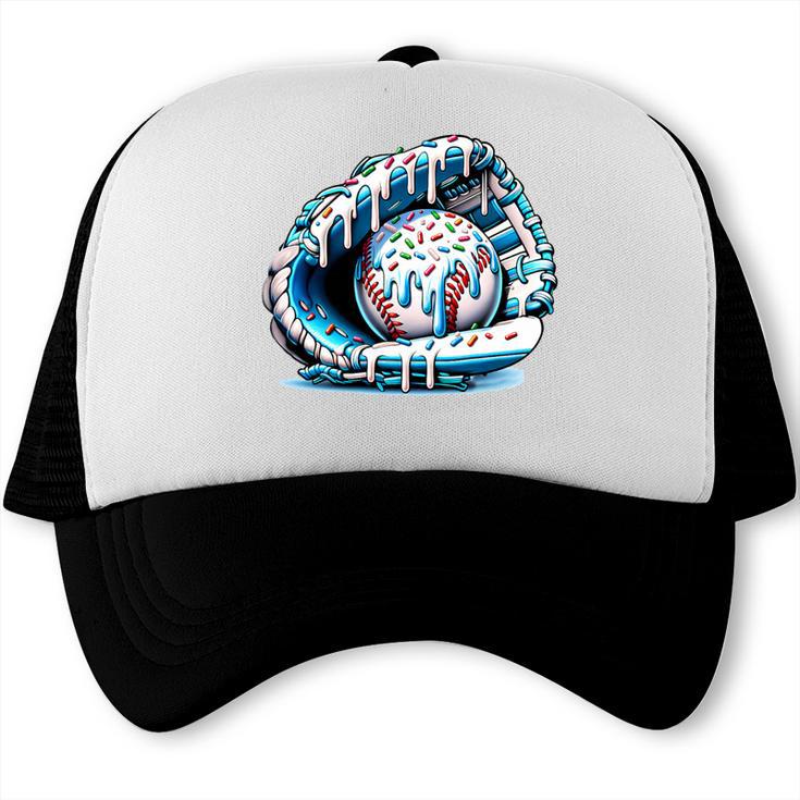 Baseball Drip Ice Cream Sprinkles Baseball Glove Premium Tri-Blend Trucker Cap Baseball Drip Ice Cream Sprinkles Baseball Glove Premium Tri-Blend Trucker Cap