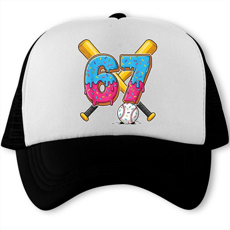 Baseball Drip Number 67 Player 67th Birthday Meme Gen Alpha Trucker Cap
