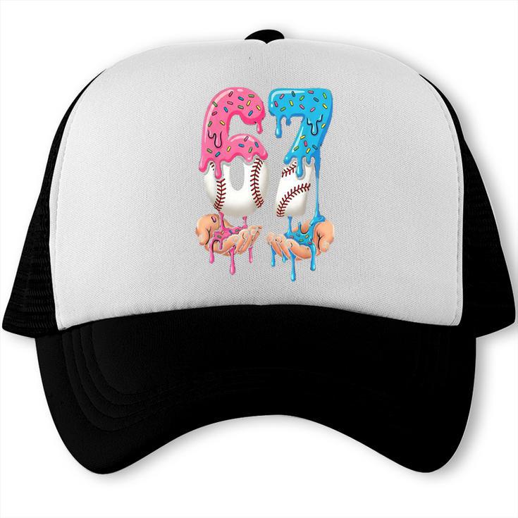 Baseball Ice Cream Drip 67 Hands Six Seven Boys Trucker Cap
