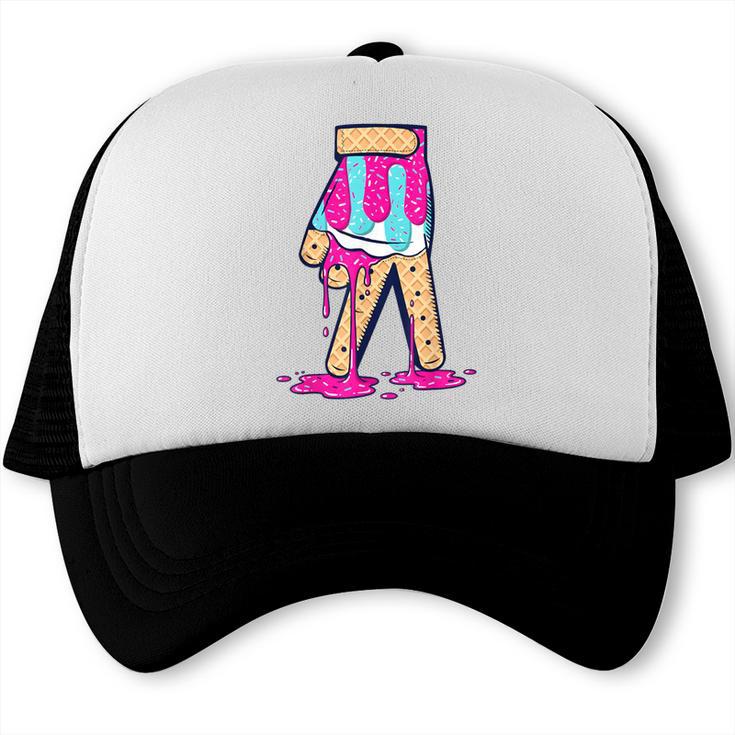 Baseball Ice Cream Drip Boys Glove Sprinkles Baseball Lover Trucker Cap Baseball Ice Cream Drip Boys Glove Sprinkles Baseball Lover Trucker Cap
