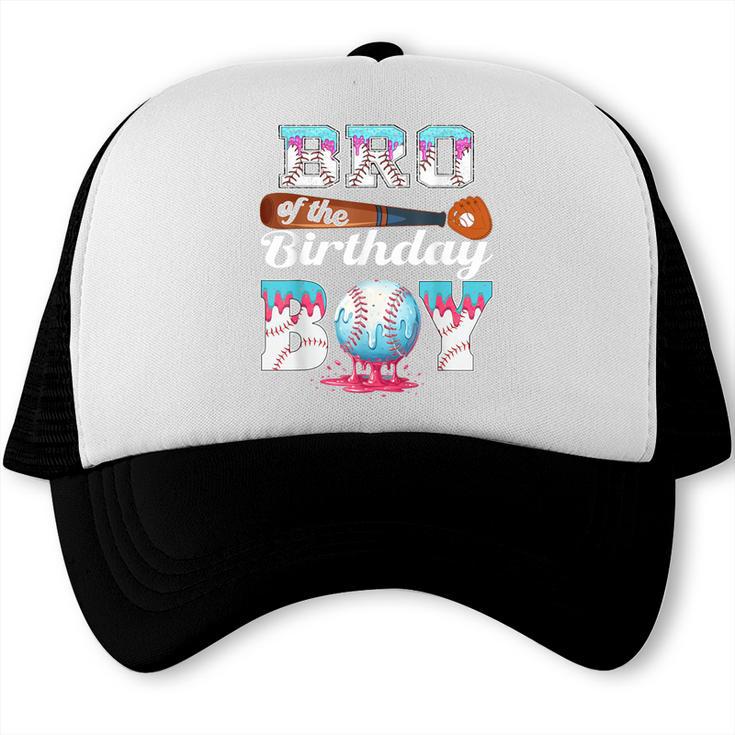 Baseball Ice Cream Drip Bro Of The Birthday Boy Trucker Cap