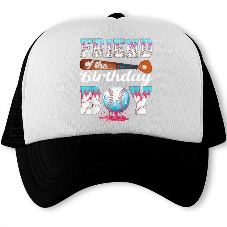 Baseball Ice Cream Drip Friend Of The Birthday Boy Trucker Cap