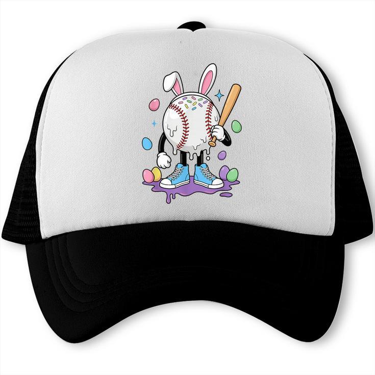 Baseball Ice Cream Drip Youth Boys Cute Easter Sports Trucker Cap