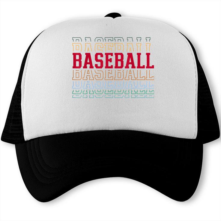 Baseball Layered Text Team Player Coach Youth Trucker Cap