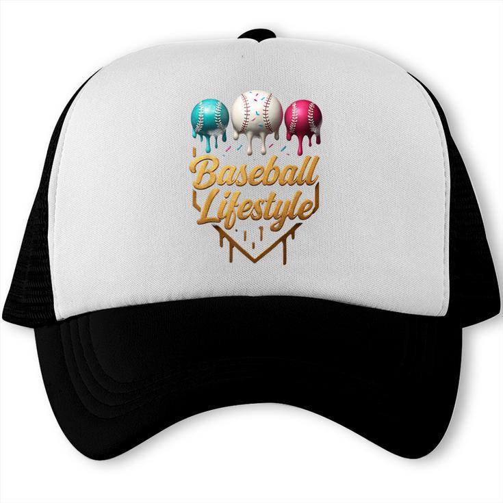 Baseball Lifestyle Drip Trucker Cap