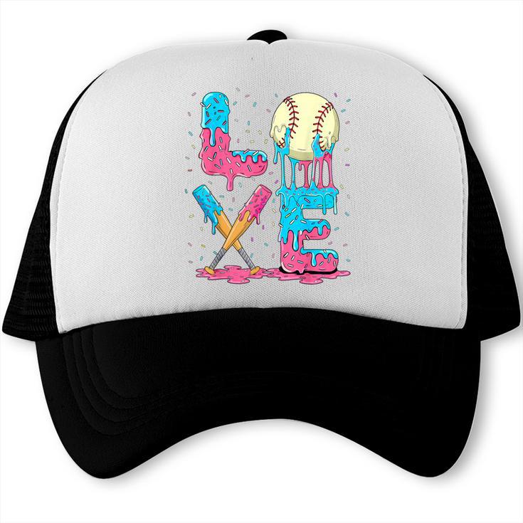 Baseball Love Drip Ice Cream Colorful Baseball Trucker Cap