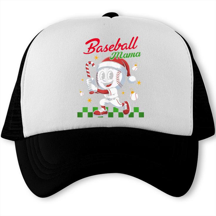 Baseball Mama Christmas Santa Hat Xmas Softball Mom Trucker Cap