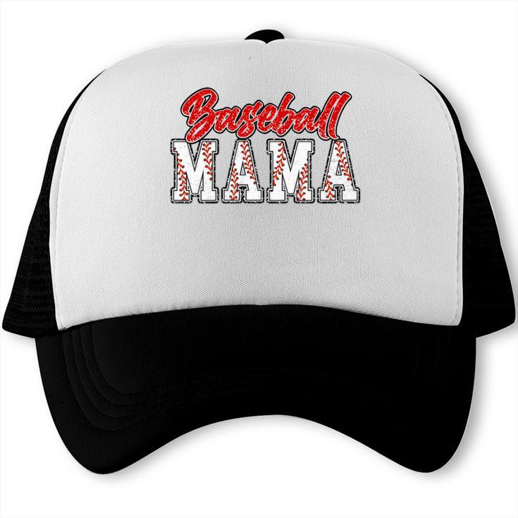 Baseball Mama Retro Groovy Baseball Mom Women Mother's Day Trucker Cap Baseball Mama Retro Groovy Baseball Mom Women Mother's Day Trucker Cap