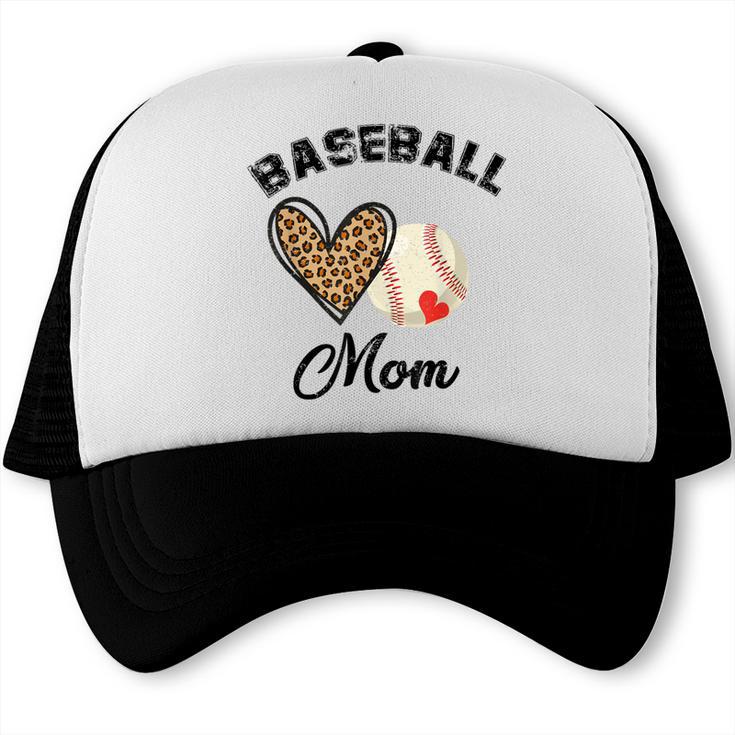 Baseball Mom Leopard Heart Baseball Player Kids Trucker Cap Baseball Mom Leopard Heart Baseball Player Kids Trucker Cap