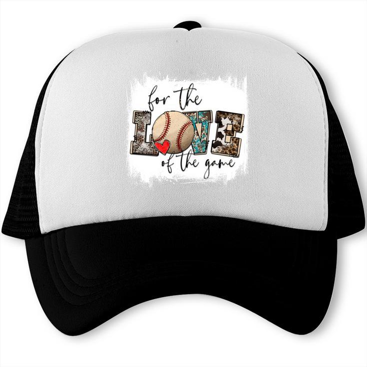 Baseball Mom Leopard For The Love Of The Game Bleached Women Trucker Cap Baseball Mom Leopard For The Love Of The Game Bleached Women Trucker Cap