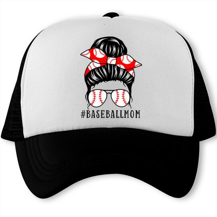 Baseball Mom Leopard Messy Bun Game Day Trucker Cap Baseball Mom Leopard Messy Bun Game Day Trucker Cap