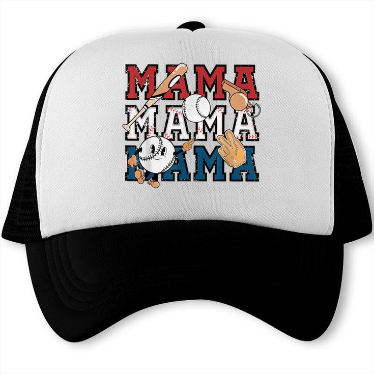 Baseball Mom Baseball Mama Game Day School Sport Trucker Cap