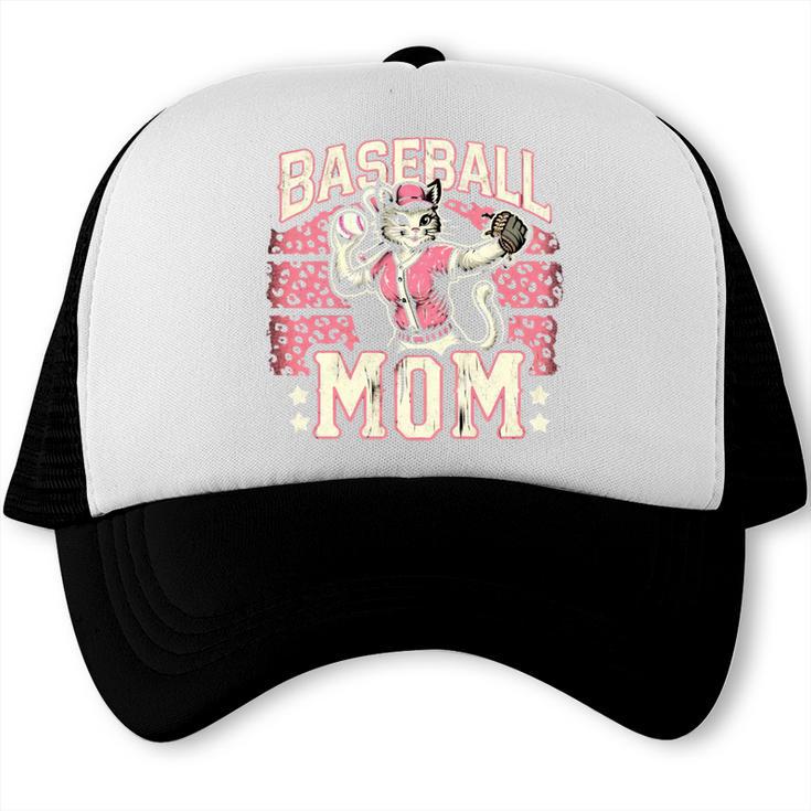 Baseball Mom Mama Mother's Cat In My Baseball Mom Era Trucker Cap