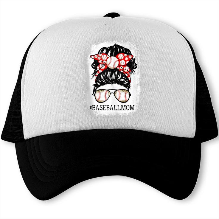 Baseball Mom Messy Bun Hair Player Mom Trucker Cap