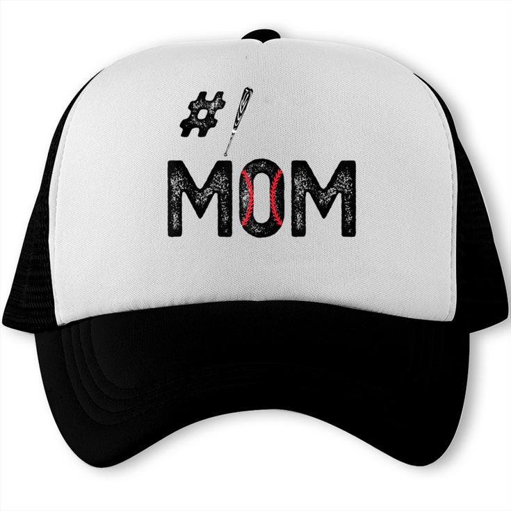 Baseball Mom Number One 1 Mother Baseball Lover Mother's Day Trucker Cap Baseball Mom Number One 1 Mother Baseball Lover Mother's Day Trucker Cap