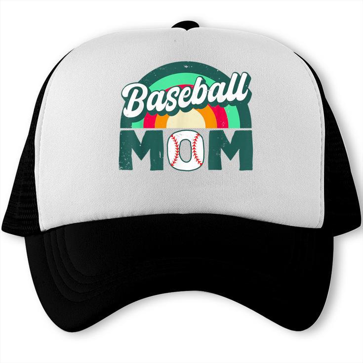 Baseball Mom Rainbow Game Day Trucker Cap Baseball Mom Rainbow Game Day Trucker Cap