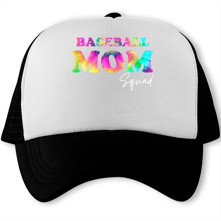 Baseball Mom Squad Tie Dye Cute Ball Mom Trucker Cap