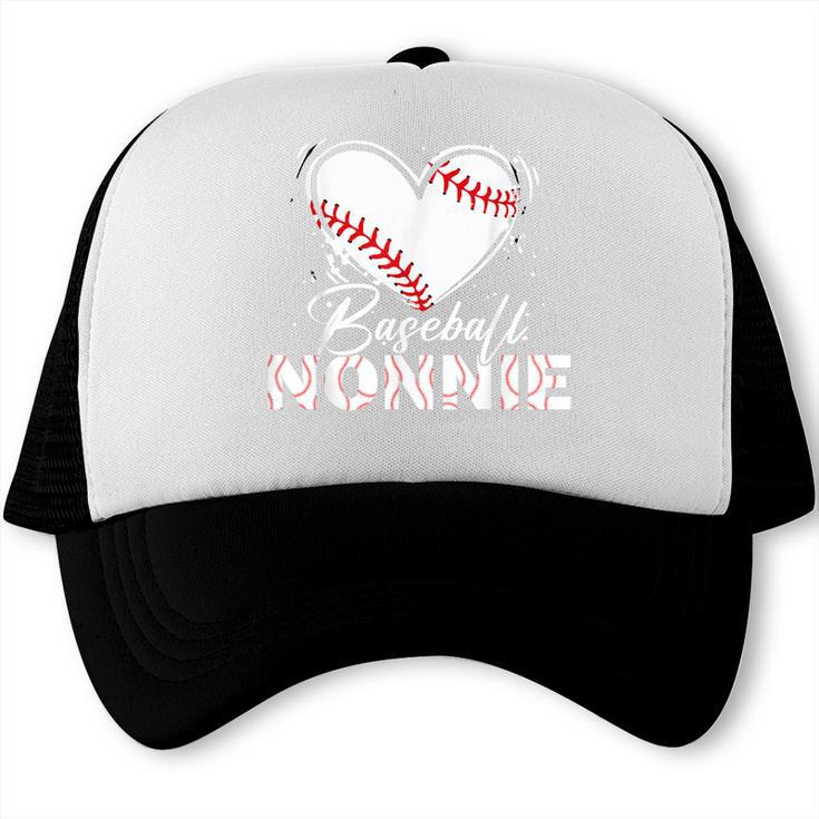 Baseball Nonnie Baseball Heart Trucker Cap