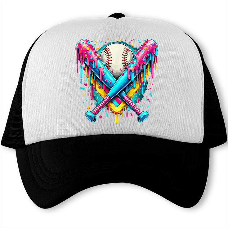Baseball Player Ice Cream Drip Trucker Cap