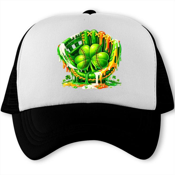 Baseball St Patricks Day Carnival Party Ice Cream Drip Boys Trucker Cap