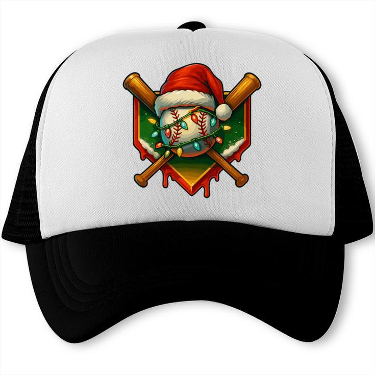 Baseball Xmas Christmas Baseball Ice Cream Drip Boys Trucker Cap Baseball Xmas Christmas Baseball Ice Cream Drip Boys Trucker Cap