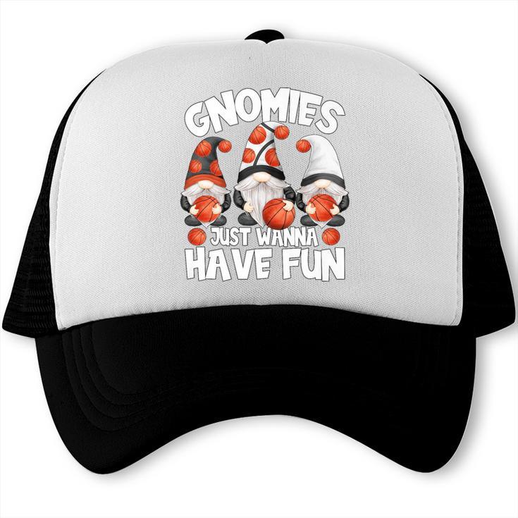 Basketball Gnomies Have Fun For Baseball Dad And Coach Premium Trucker Cap