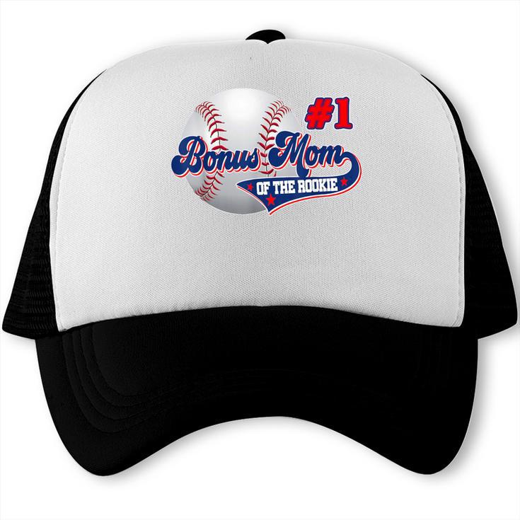 Bonus Mom Rookie Of Year 1st Birthday Baseball Theme Trucker Cap