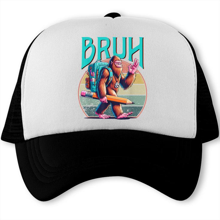 Boys Modern Bruh Big Foot Back To School Graphic Trucker Cap