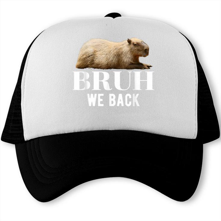 Bruh We Back To School Capybara First Day Of School Trucker Cap