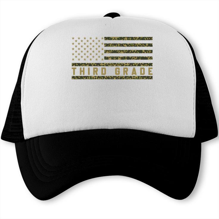 Camo American Flag Third Grade Back To School 3rd Grade Premium Tri-Blend Trucker Cap Camo American Flag Third Grade Back To School 3rd Grade Premium Tri-Blend Trucker Cap