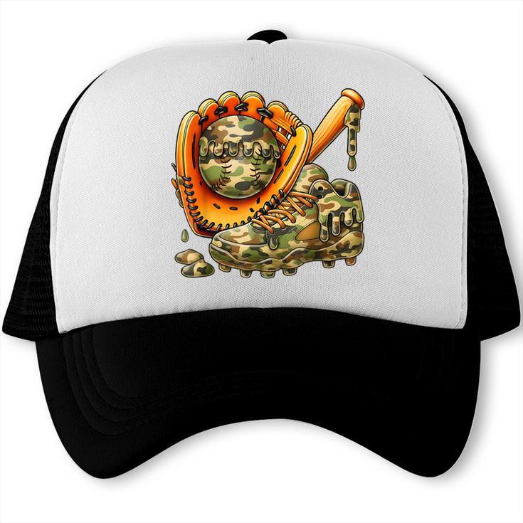 Camo Ice Cream Drip Baseball Stuff Baseball Drip Boys Trucker Cap