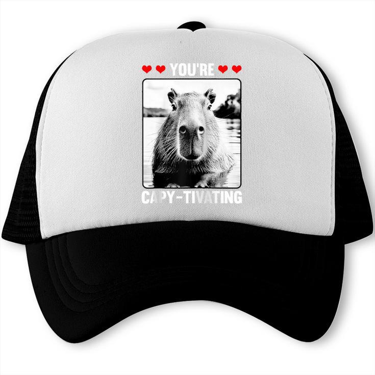 Capybara Love Valentines Day Cute Animal Hearts Raglan Baseball Tee Trucker Cap
