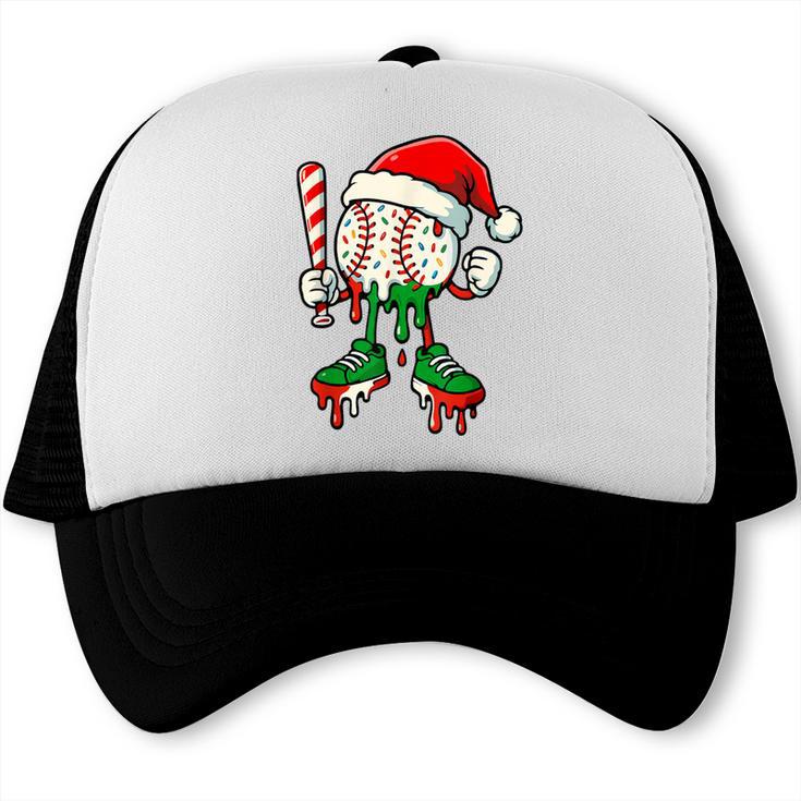 Christmas Baseball Drip For Boys Ice Cream Drip Baseball Trucker Cap