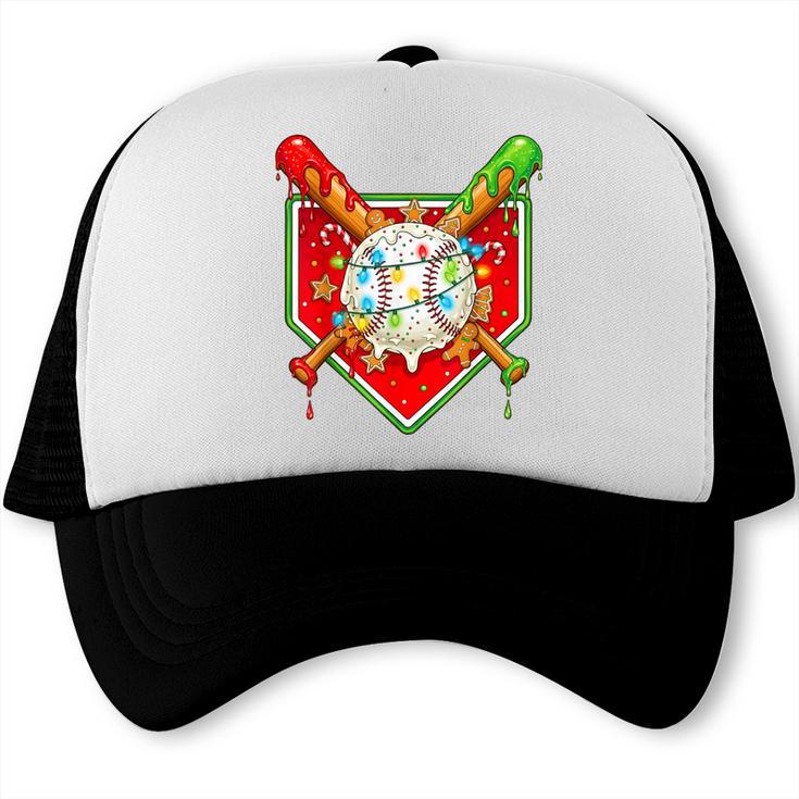 Christmas Baseball Ice Cream Drip Men Women Kids Trucker Cap