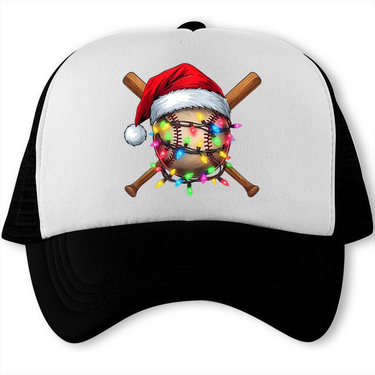 Christmas Baseball Pajama Santa For Men Boys Girls Kids Xmas Trucker Cap