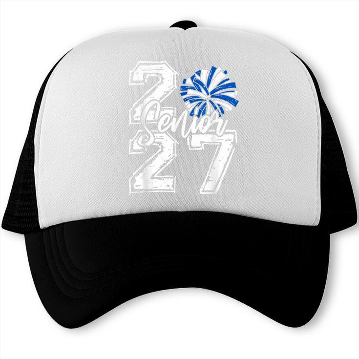 Class Of 2027 Cheer Blue Senior 2027 Back To School Trucker Cap