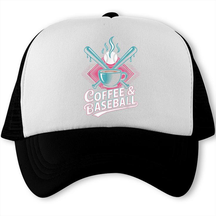 Coffee And Baseball Baseball Player Trucker Cap