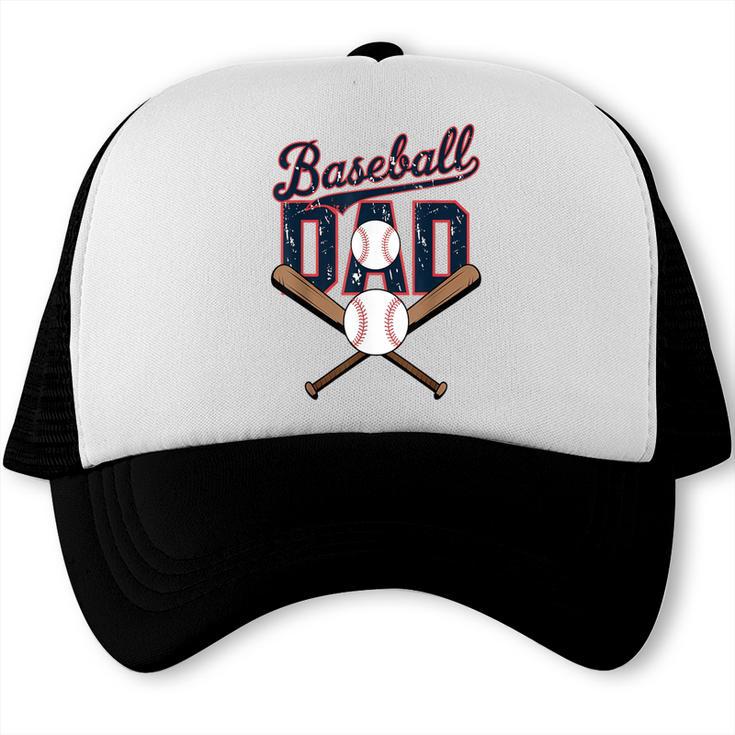 Cool Baseball Dad For Vintage Father's Day Game Day Trucker Cap