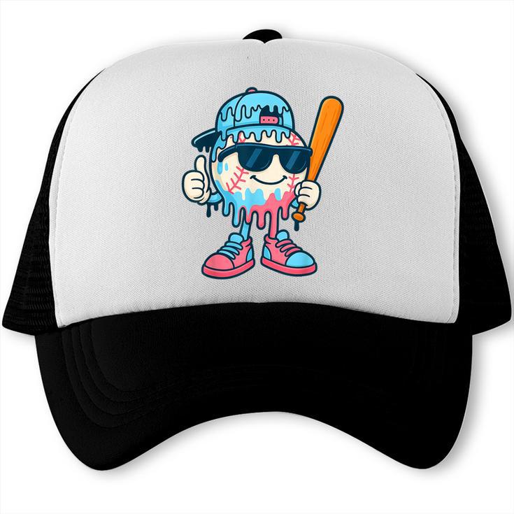 Cool Ice Cream Drip Baseball Drip For Boys Sports Kids Trucker Cap