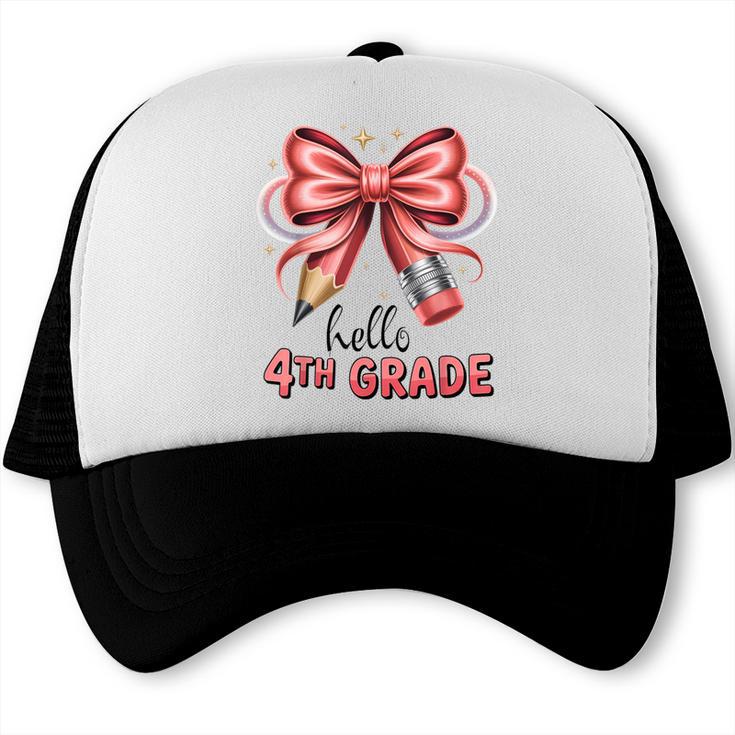 Coquette 4th Grade First Day Of Back To School Girls Outfits Trucker Cap Coquette 4th Grade First Day Of Back To School Girls Outfits Trucker Cap
